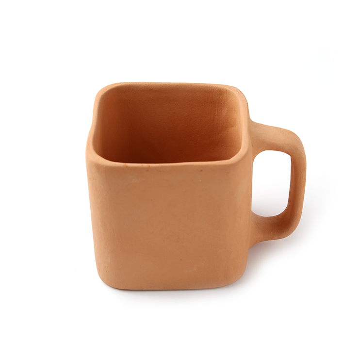 كوب قهوة مربع مصنوع يدويًا من الطين المحروق مع مقبض (350 مل) | ARK Naturals
