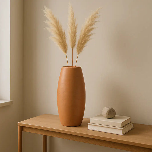 ClayNest Handmade Terracotta Vase (24cm) – Slim Minimal Decor Vase