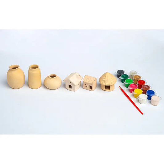 DIY Clay Mini Village Painting Kit for Kids