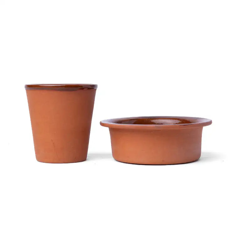 Maison Terracotta Traditional South Indian Filter Coffee Cup Set â Glazed / Unglazed