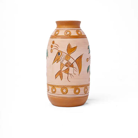 Slim Handmade Terracotta Vase 24cm | ClayNest Décor | ARK Naturals UAE