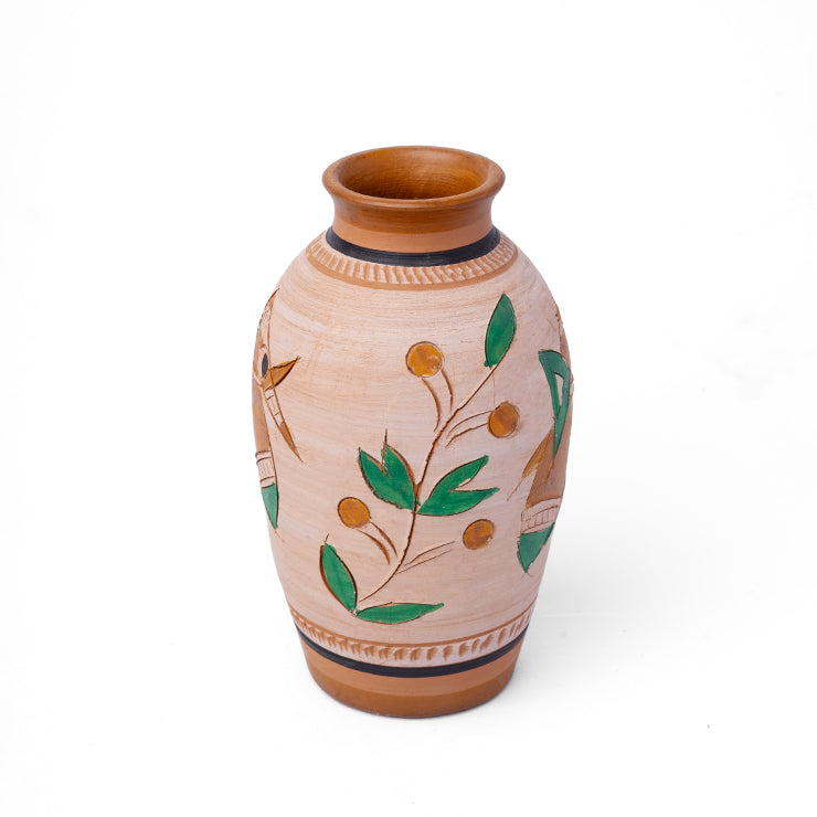 مزهرية كلاينست "الفيل القبلي" المصنوعة من الطين المطلي يدويًا (19 سم)