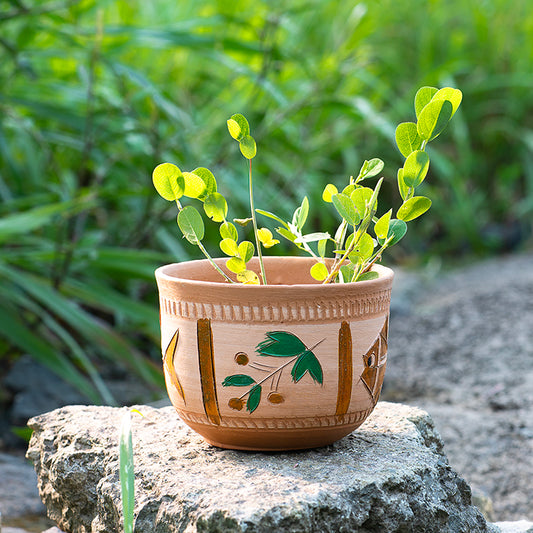 ClayNest Fish Motif Mini Planter (11 cm) – Handmade Terracotta Pot