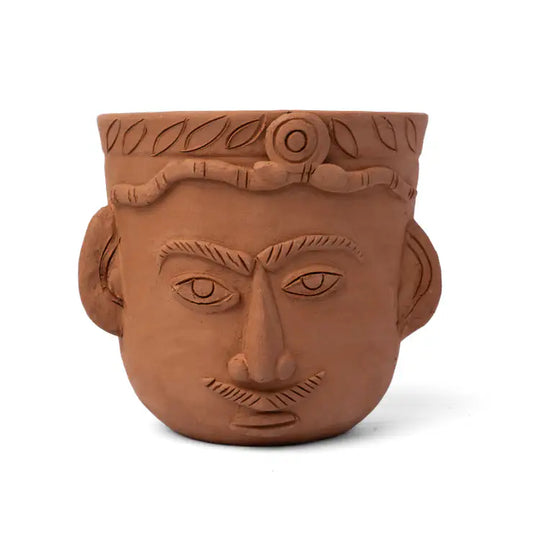 ClayNest Regal Face Planter – 14cm (Handmade Terracotta)
