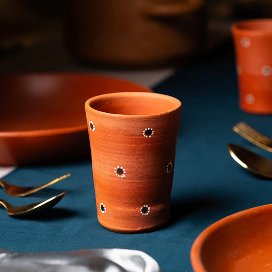 DhaaroVibes Terracotta Tumbler Set (250ml) – Set of 2 | ARK Naturals