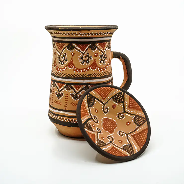 NirvanaNiche Heritage Terracotta Jug with Lid – 1000 ml