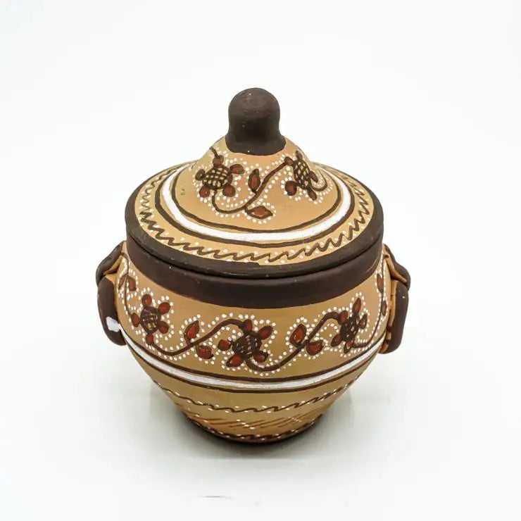 NirvanaNiche Heritage Terracotta Condiment Jar with Lid – Small