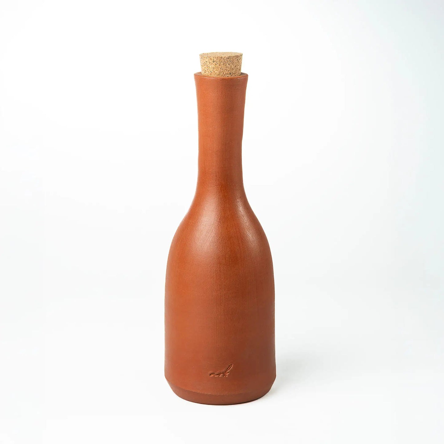 ClayRootz: Handmade Terracotta Bottle with Cork Stopper