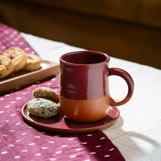 Layali – Premium Terracotta Cup with Tray (300ml) | ARK Naturals