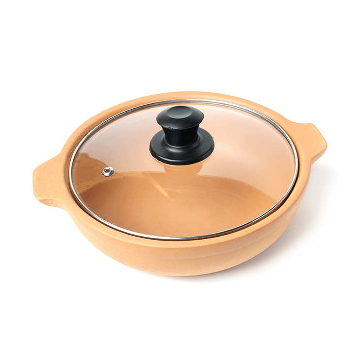 Unglazed Clay Bowl with Glass Lid