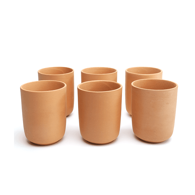Unglazed Clay Glasses set of 6 Pieces (300ml)