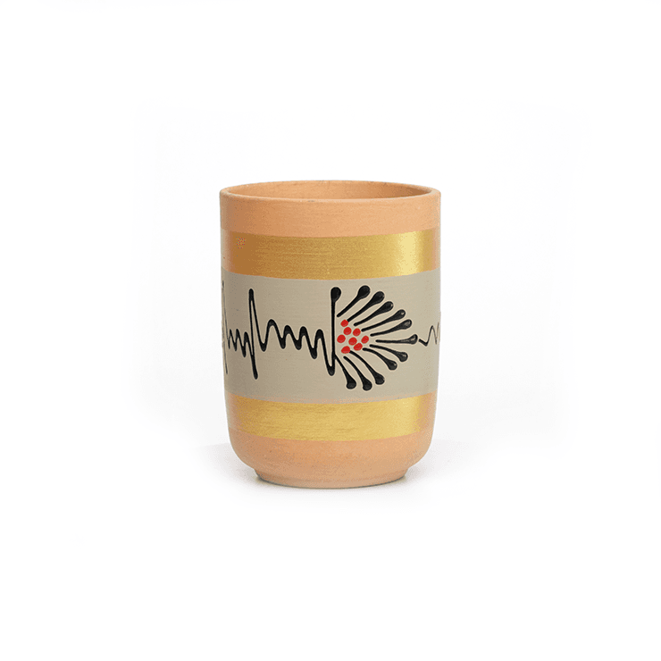 Handpainted Clay Glasses set of 6 Pieces (300ml)