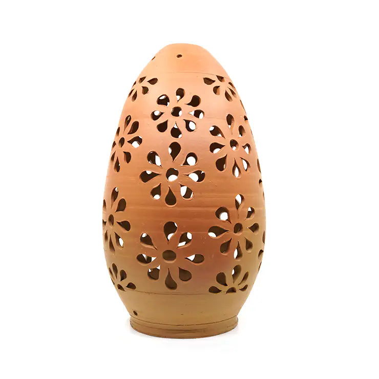 Large handcrafted terracotta lantern for ambient home styling