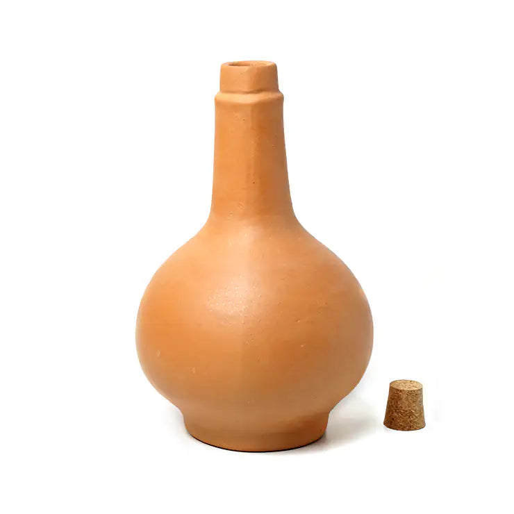 Terrapura: Orb Carafe – Handmade Terracotta Water Bottle with Cork (1100ml) | ARK Naturals