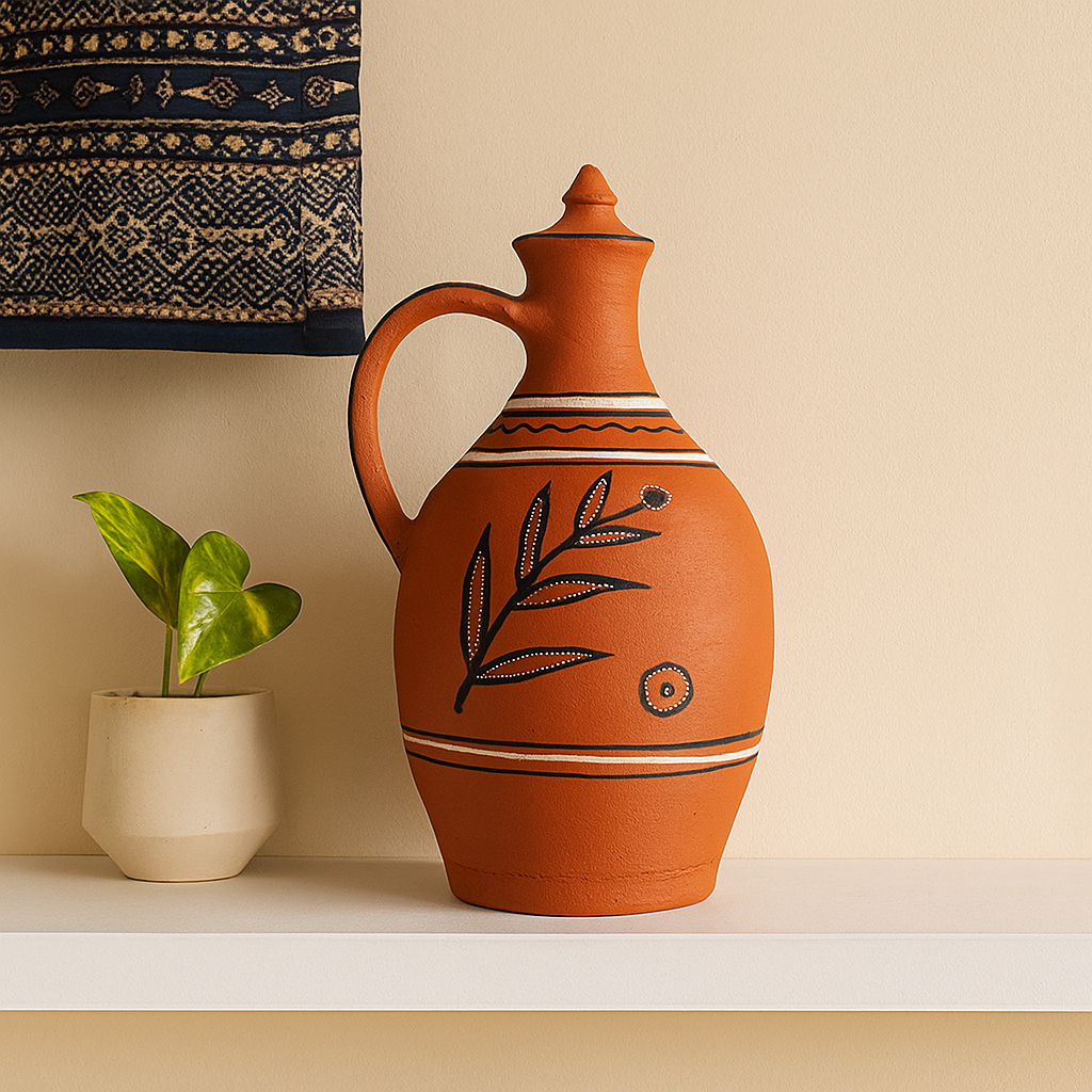 DhaaroVibes: Handmade Terracotta Jug (1.2L)