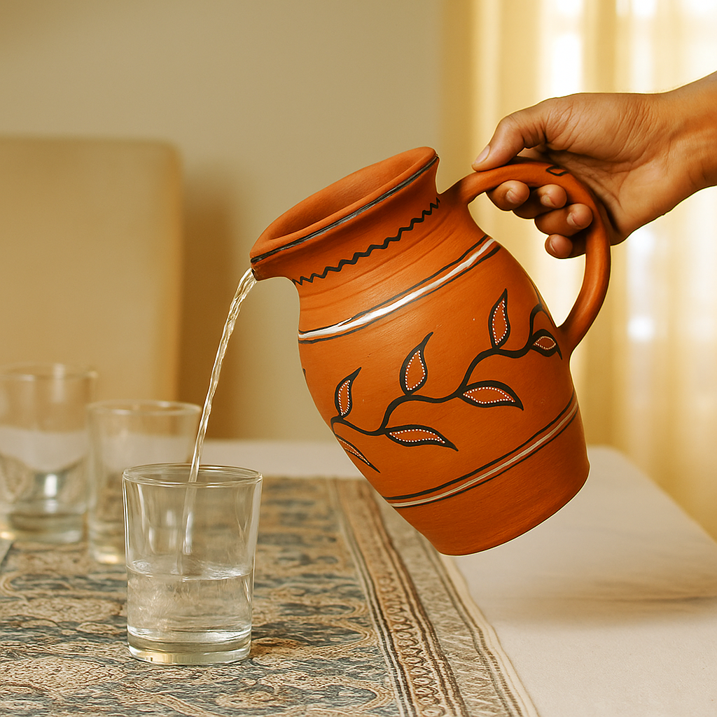 DhaaroVibes: Handmade Terracotta Jug (1.5L)
