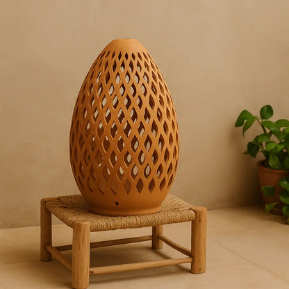 NoorNook Woven Dome Terracotta Lantern