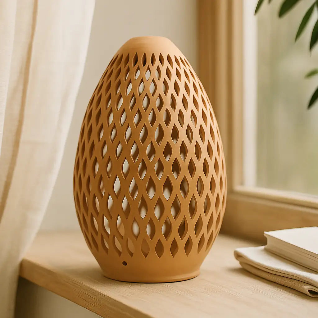 NoorNook Woven Dome Terracotta Lantern