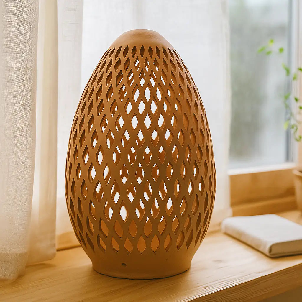 NoorNook Woven Dome Terracotta Lantern