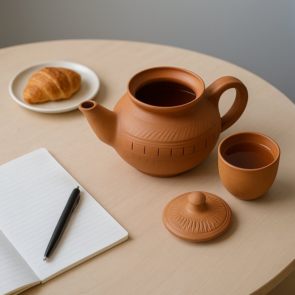 Dirtique Handmade Terracotta Kettle – 650ml