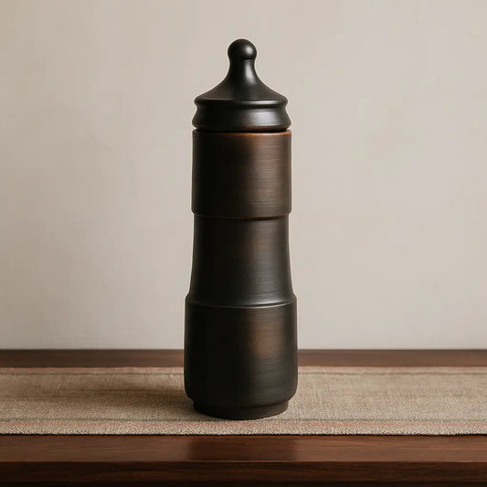 Handmade black clay bottle from Crimson Noir Collection approx 1.5 liters
