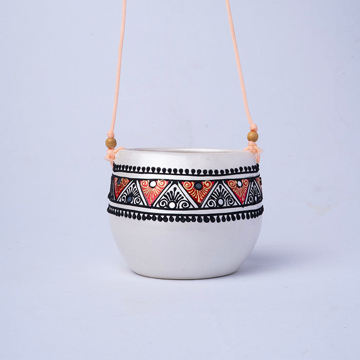 Maison Terracotta Hand-Painted Hanging Planter (2 Colors)