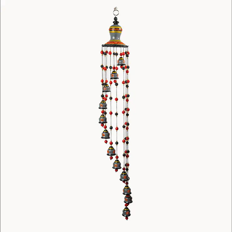 Premium round terracotta wind chime for elegant entrance decor