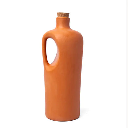 Handmade Terracotta Bottle with Cork & Handle (1.5L)