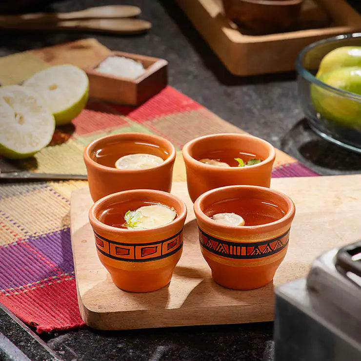 Maison Terracotta: Handmade Terracotta Kawah Cups – Plain / Hand Painted