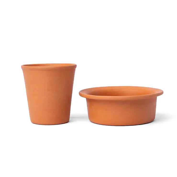 Maison Terracotta Traditional South Indian Filter Coffee Cup Set – Glazed / Unglazed