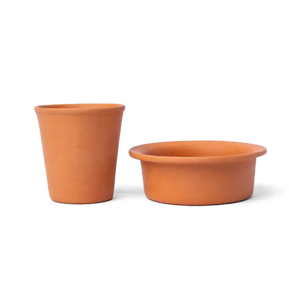 Maison Terracotta Traditional South Indian Filter Coffee Cup Set – Glazed / Unglazed