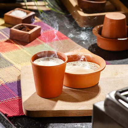 Maison Terracotta Traditional South Indian Filter Coffee Cup Set – Glazed / Unglazed