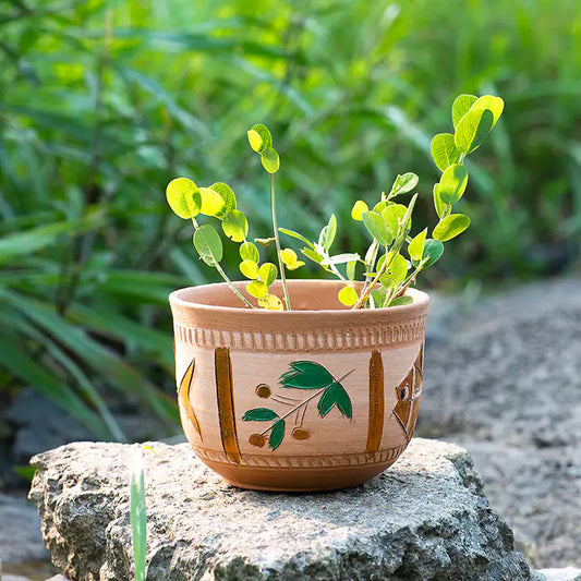 ClayNest Fish Motif Mini Planter (11 cm) – Handmade Terracotta Pot