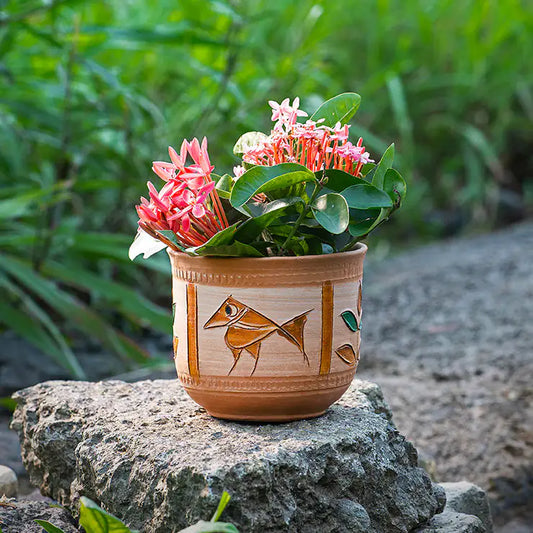 ClayNest Fish Motif Planter – 13.5cm