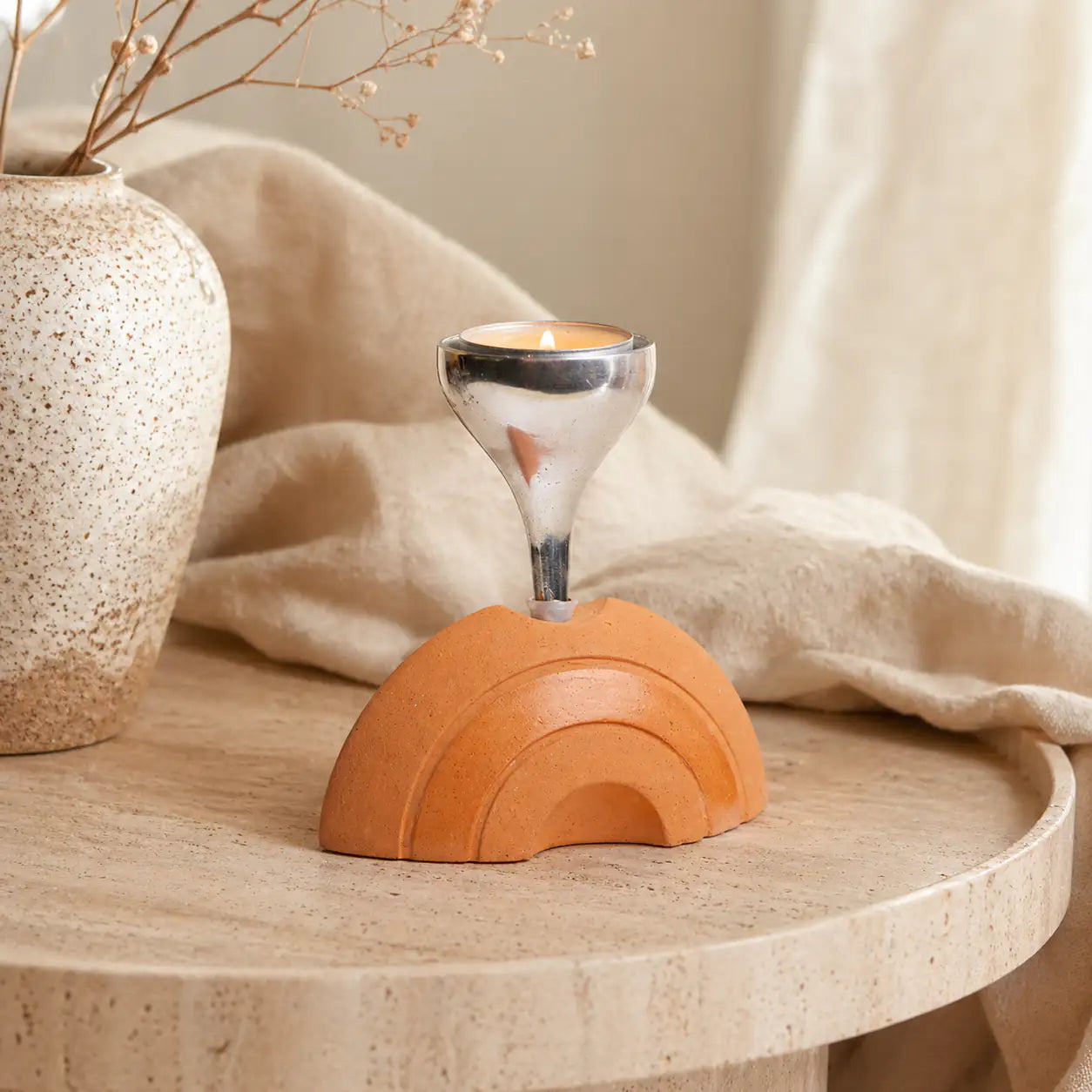 ARK Naturals terracotta candle stand for home décor and gifting