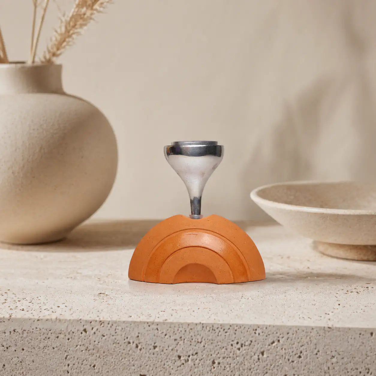 Minimal half moon candle holder from Amour Eclat collection