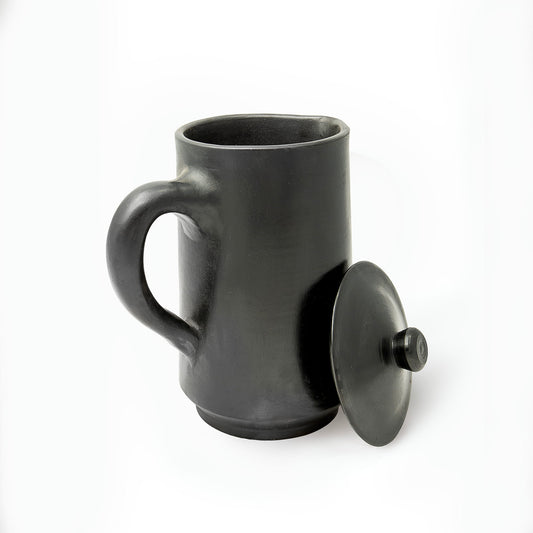 Crimson Noir Handmade Black Terracotta Jug with Lid – 1.5 Liters | ARK Naturals