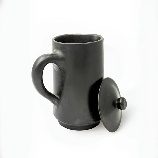 Crimson Noir Handmade Black Terracotta Jug with Lid – 1.5 Liters | ARK Naturals