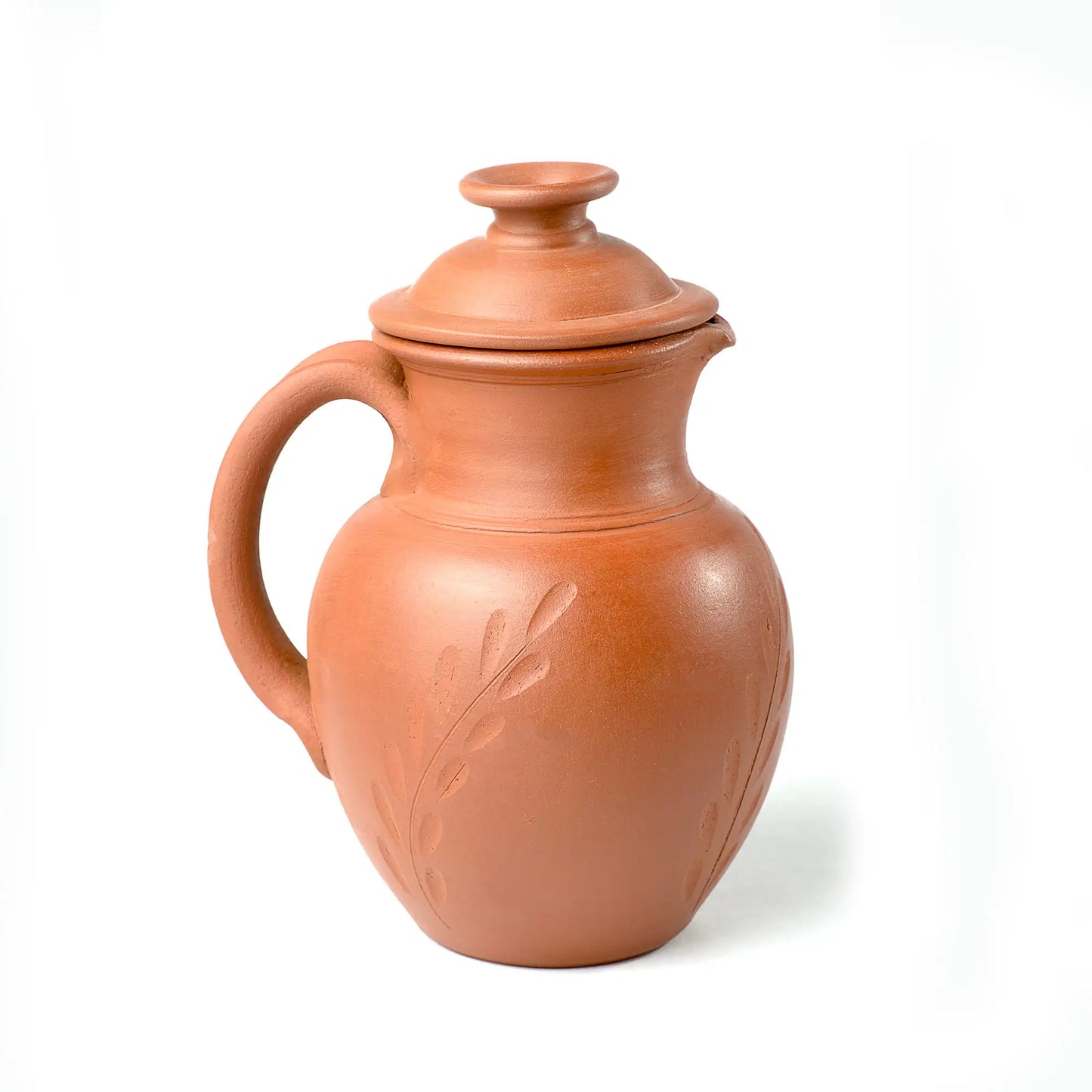 إبريق ماء مصنوع يدويًا من الطين المحروق من ClayRootz مع غطاء (3 أحجام)