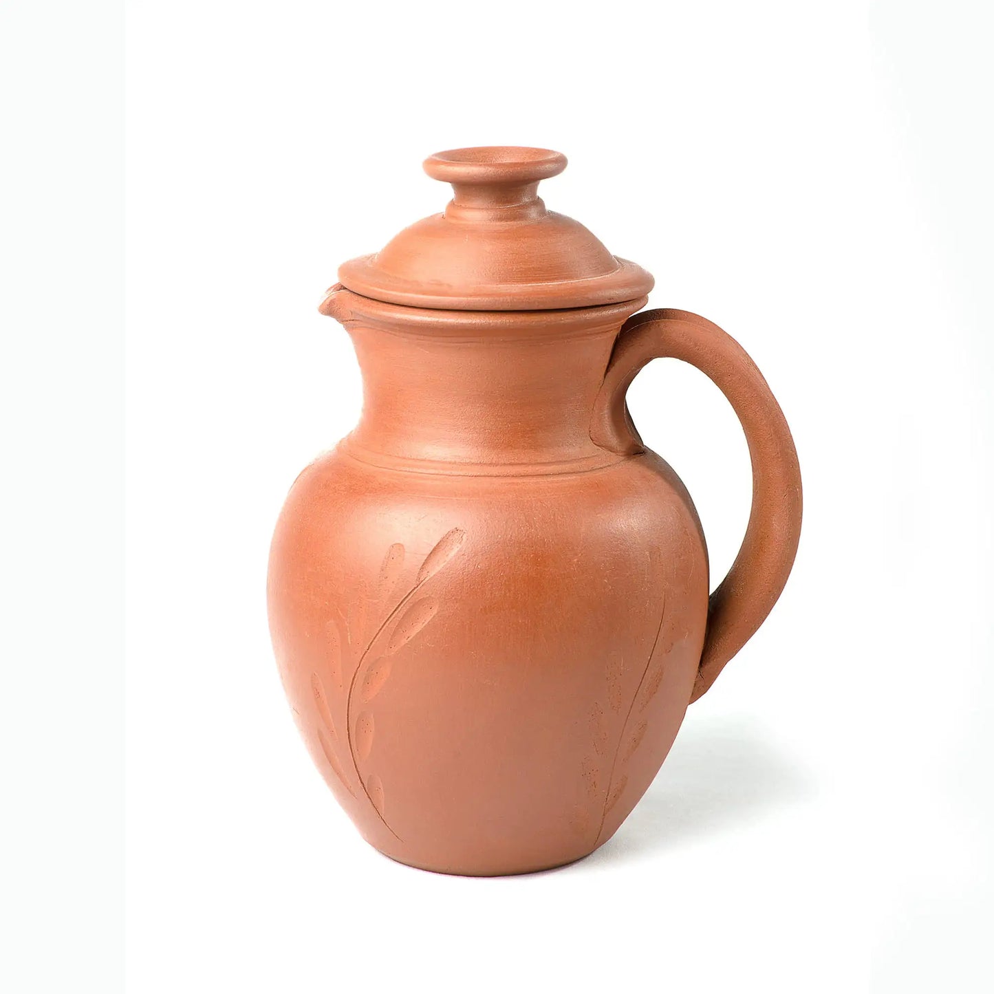 إبريق ماء مصنوع يدويًا من الطين المحروق من ClayRootz مع غطاء (3 أحجام)