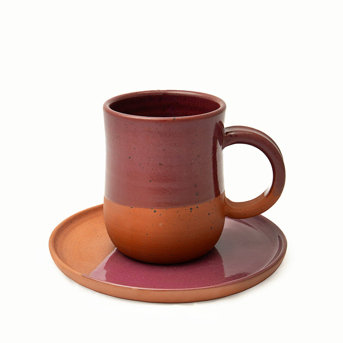 ليالي – كوب تيراكوتا فاخر مع صينية (300 مل) | آرك ناتشورالز