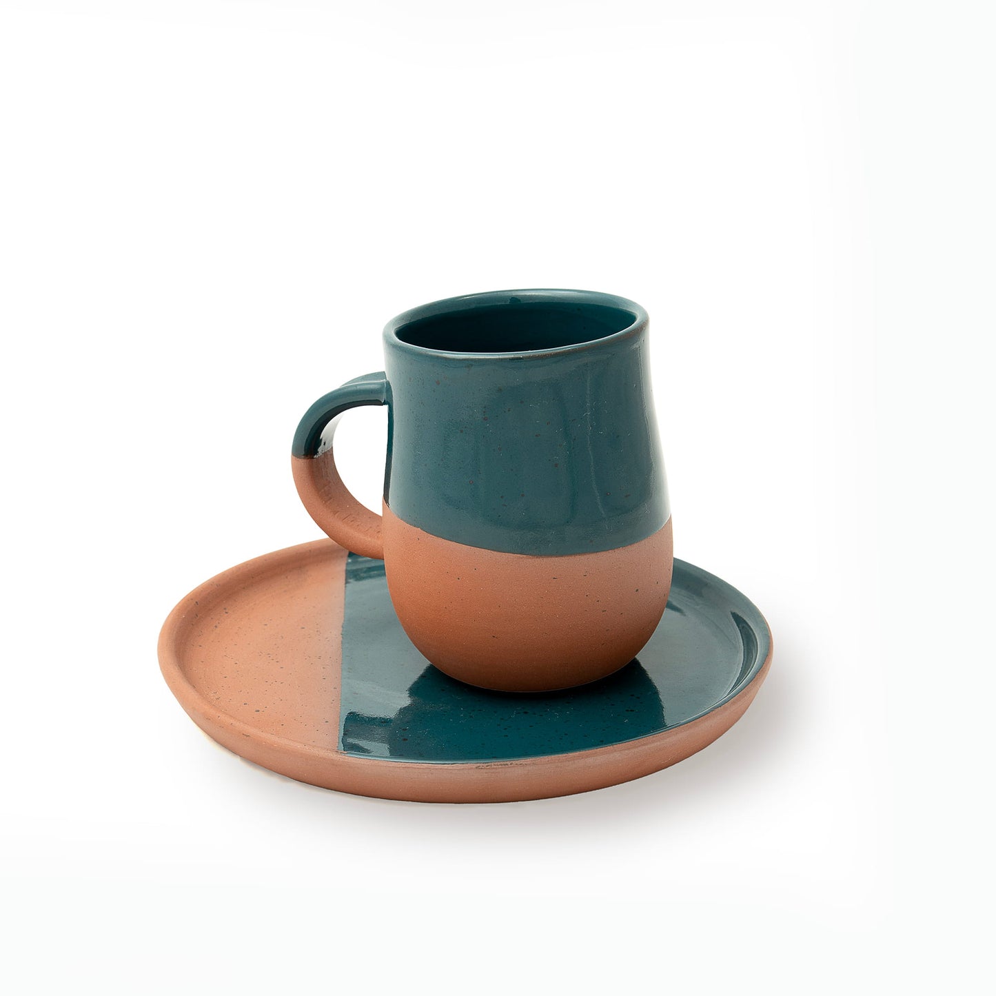 ليالي – كوب تيراكوتا فاخر مع صينية (300 مل) | آرك ناتشورالز