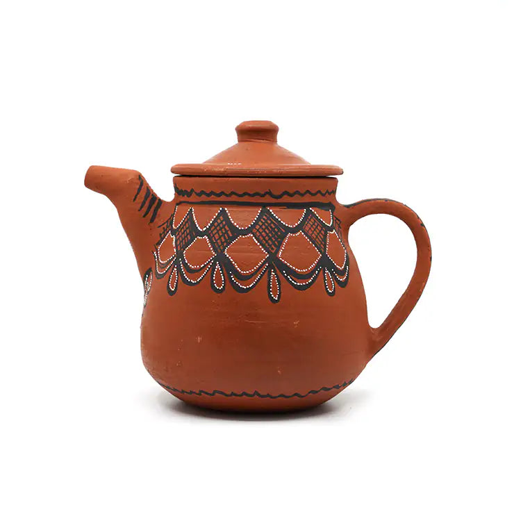 DhaaroVibes Handmade Terracotta Kettle – 700ml
