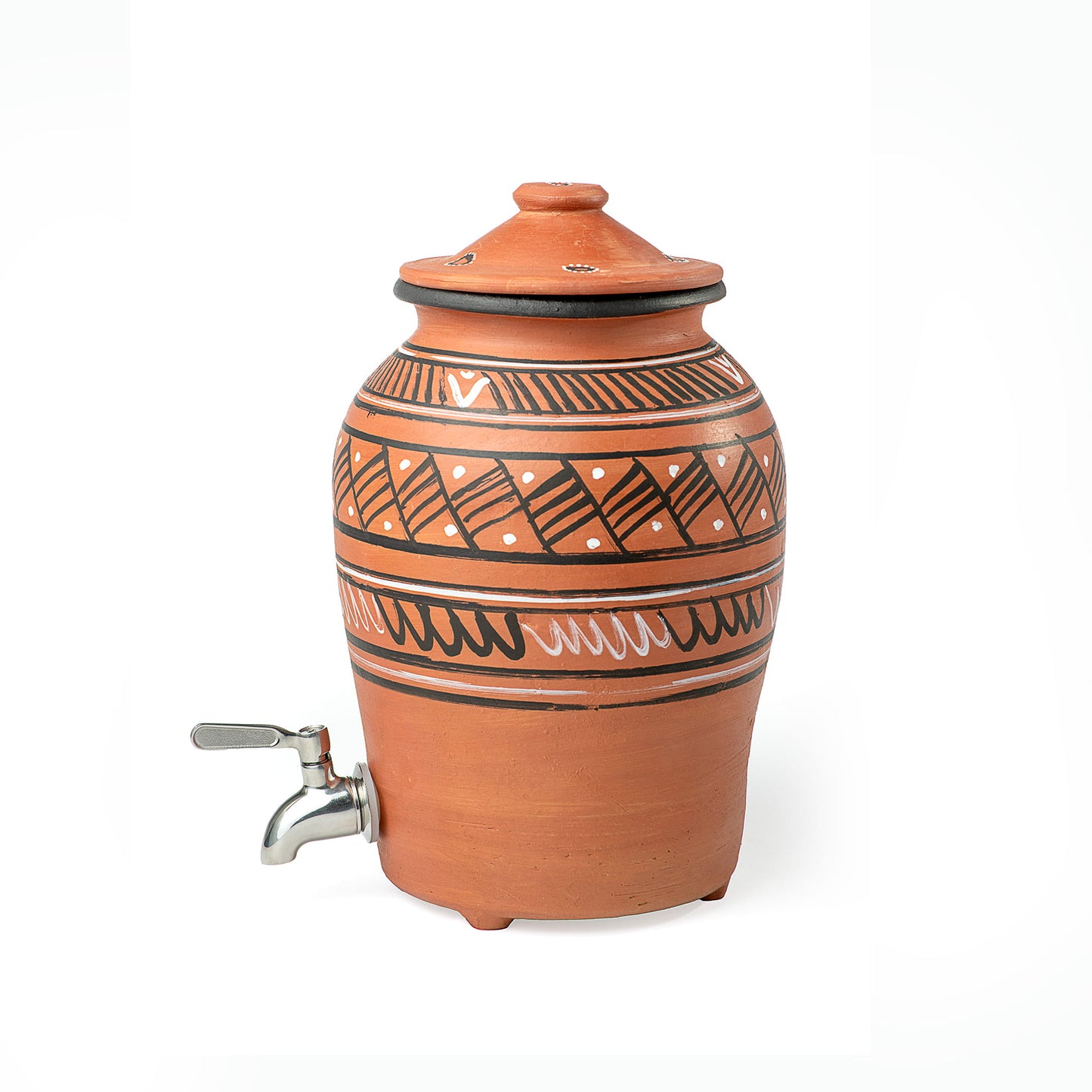 DhaaroVibes – Terracotta Water Dispenser Matka with Tap (5L) | ARK Naturals