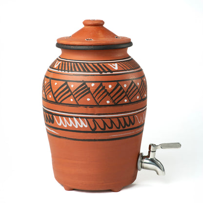 DhaaroVibes – Terracotta Water Dispenser Matka with Tap (5L) | ARK Naturals