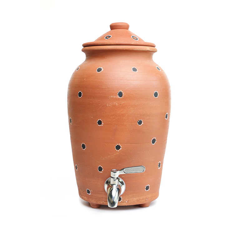 DhaaroVibes – Terracotta Water Dispenser Matka with Tap (5L) | ARK Naturals