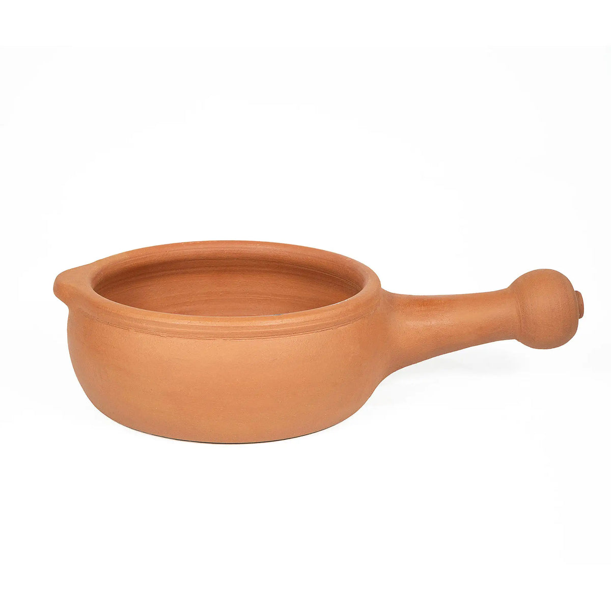 Terra Aseel handmade terracotta saucepan with long handle 1000 ml