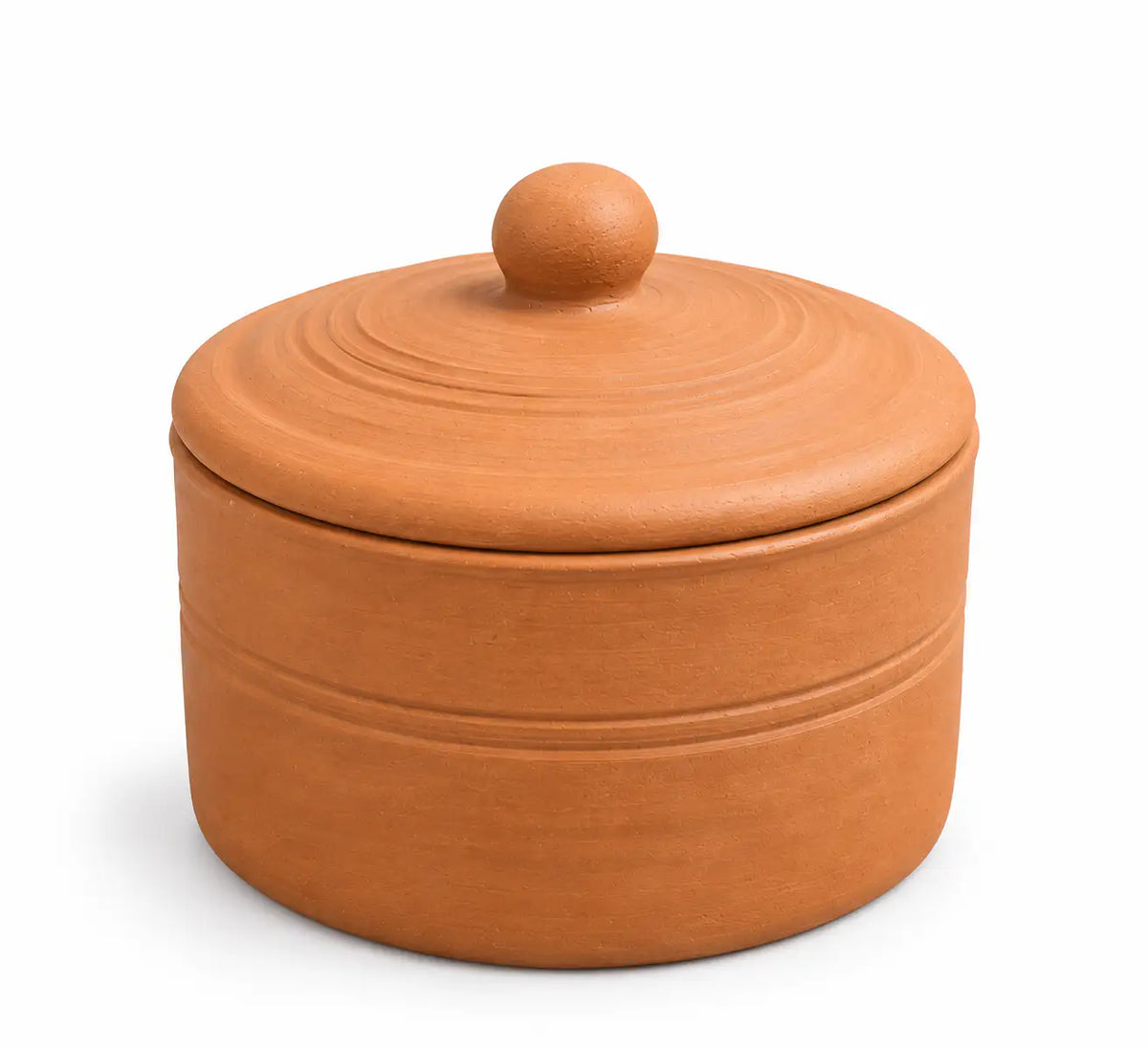 Terra Aseel handmade terracotta curd pot with fitted clay lid