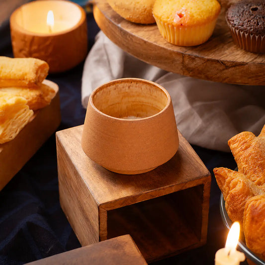 Terra EarthCore handmade terracotta espresso cup lifestyle image