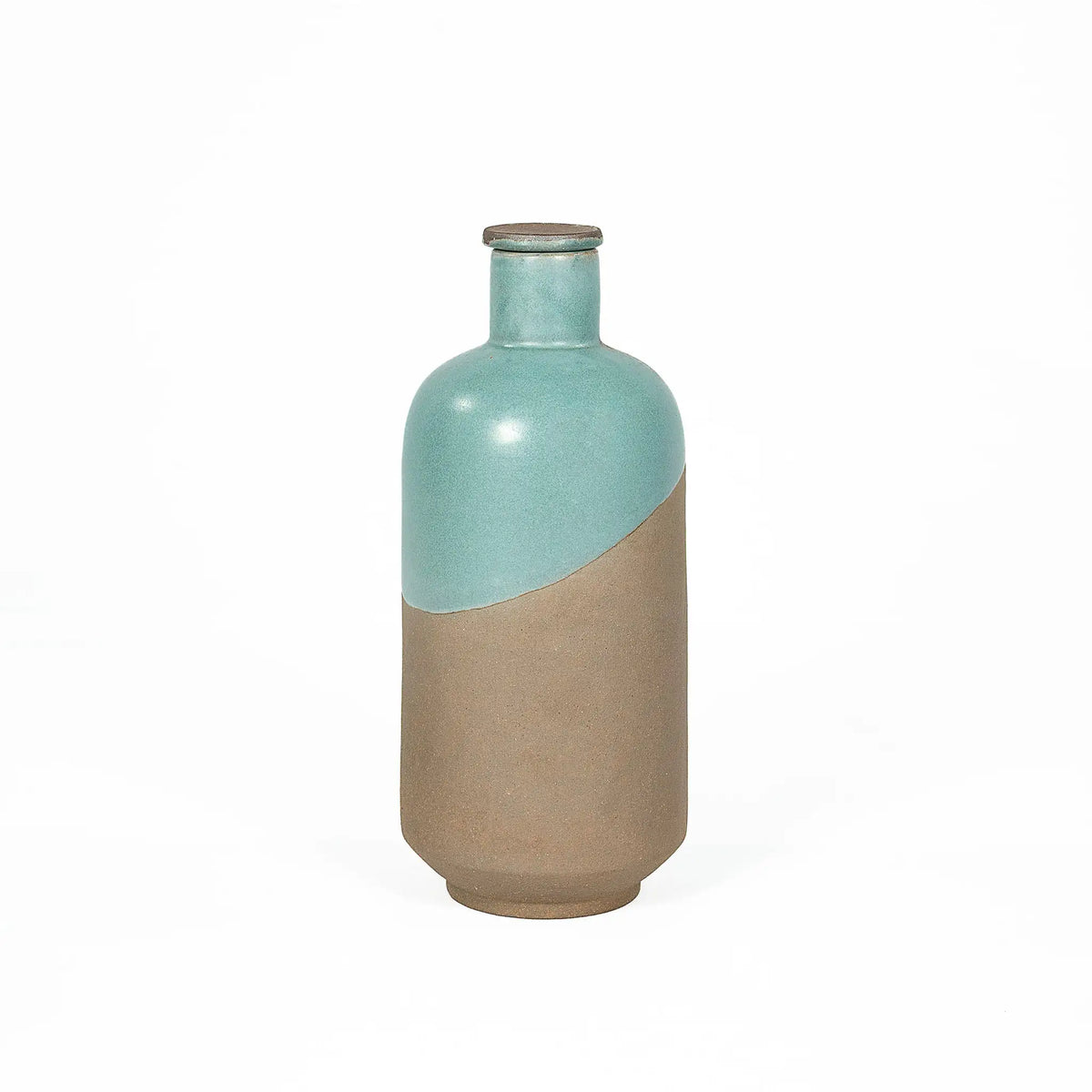 Handmade Terra EarthCore two-tone terracotta water bottle 800 ml with glazed interior